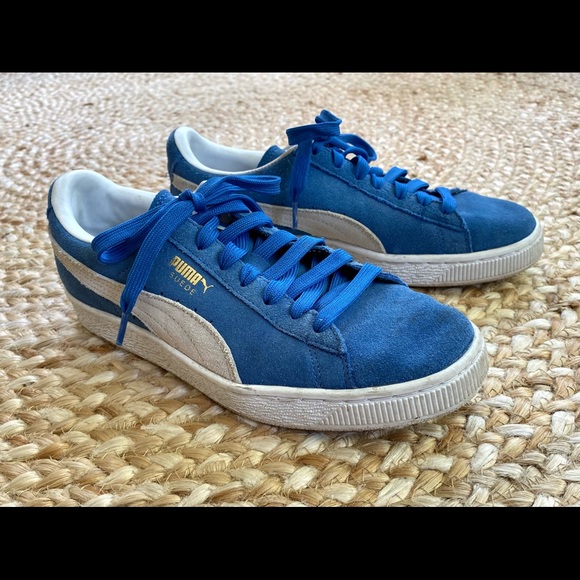 Puma Suede Classic Blue/White size 7 - Picture 2 of 5